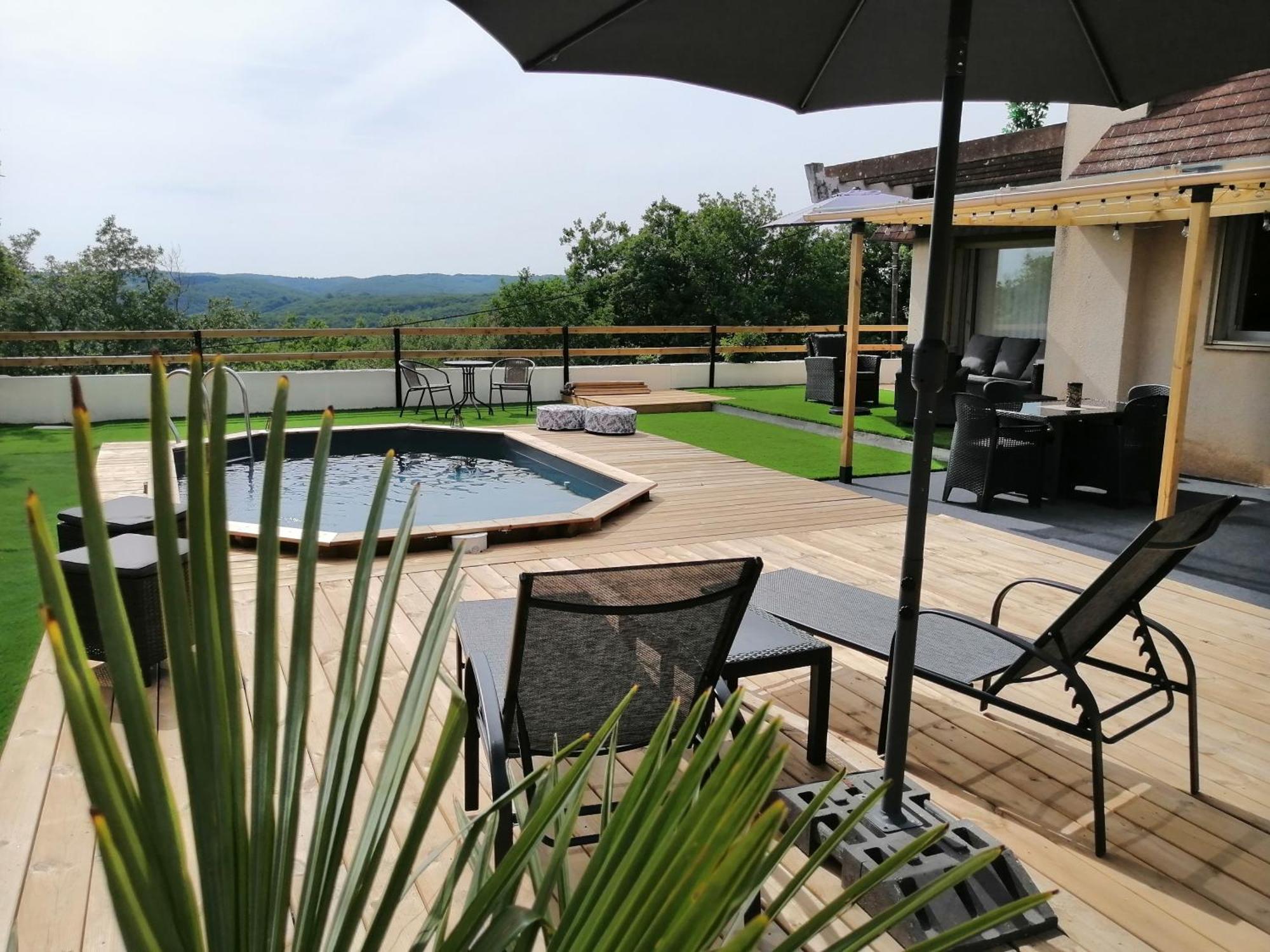 Lapausedegout Piscine Chambres Climatisees Jacuzzi Terrasse Lachapelle-Auzac Exteriér fotografie
